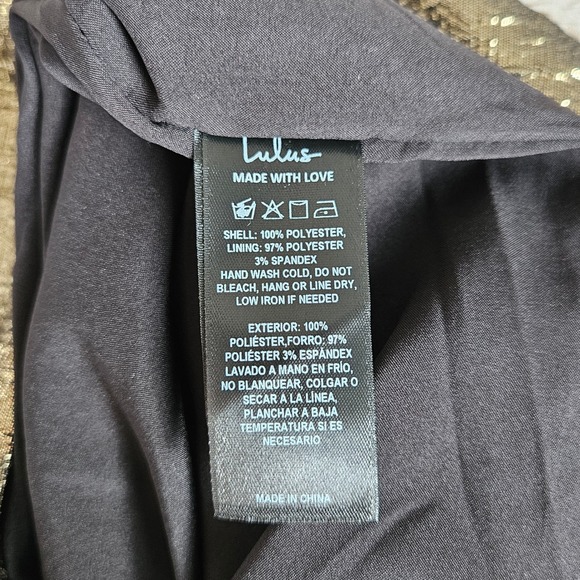 Lulus Celestina Bronze Lurex Puff Sleeve Mermaid Maxi Dress Gold - Size XL NEW - Picture 8 of 9